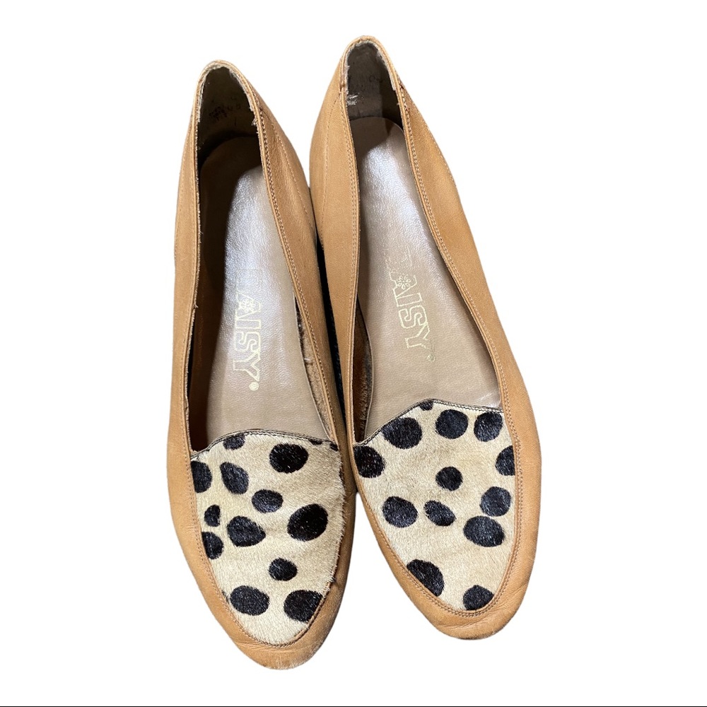 Vintage Daisy Dalmatian pony hair flat size 6.5 - Picture 1 of 2